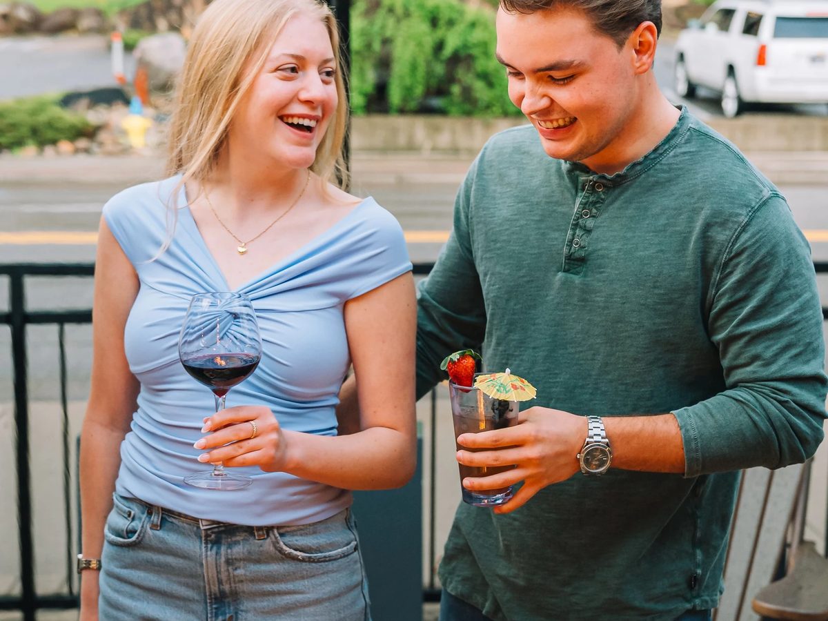 Guests enjoying a wine tasting on the Gatlinburg Wine Trail